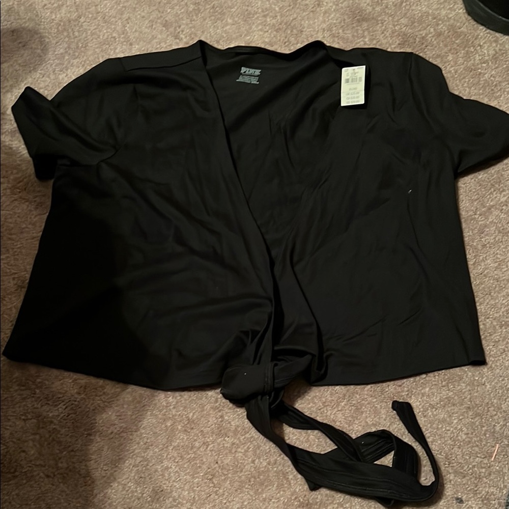 PINK Victoria's Secret Black Tie-Front Blouse